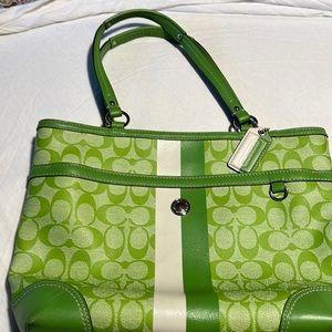 COACH F1447 heritage Chelsea tote-Lime